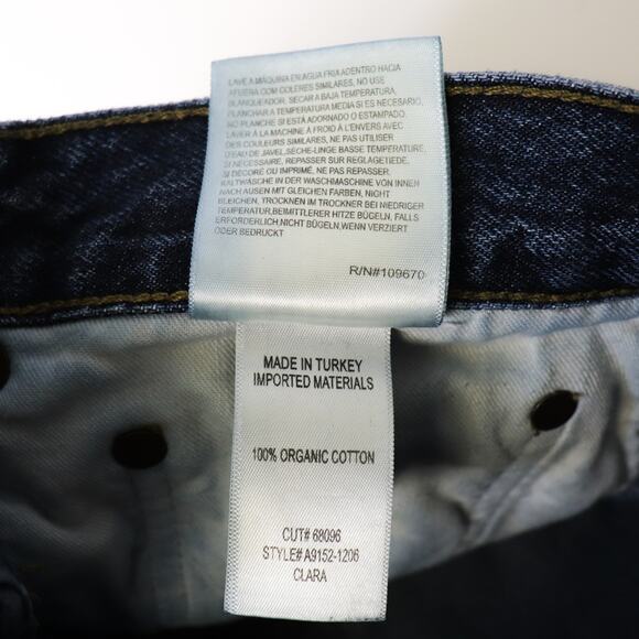 Agolde Clara Jeans Noise 28 Baggy Mid-Rise Flared Wide Leg Organic Jeans Blue - Picture 11 of 11